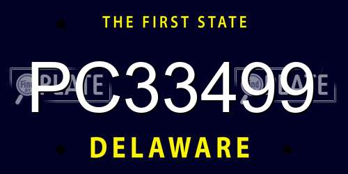 PC33499 Delaware License Plate