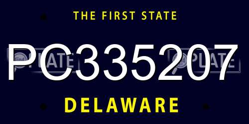 PC335207 Delaware License Plate