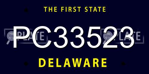 PC33523 Delaware License Plate