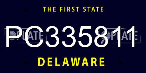 PC335811 Delaware License Plate