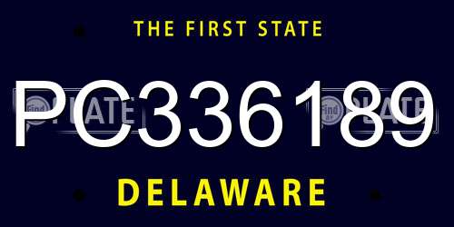 PC336189 Delaware License Plate