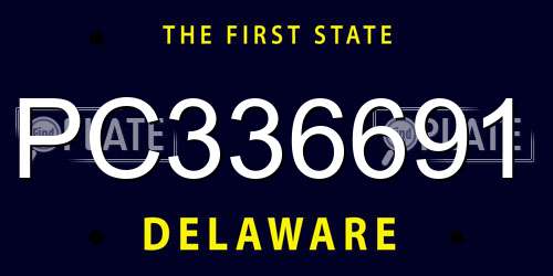 PC336691 Delaware License Plate