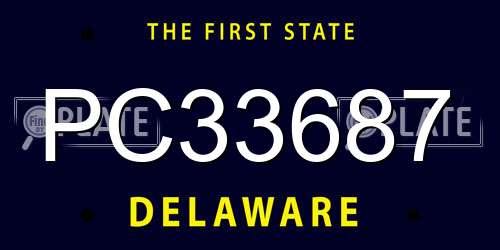PC33687 Delaware License Plate