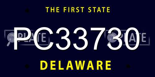 PC33730 Delaware License Plate