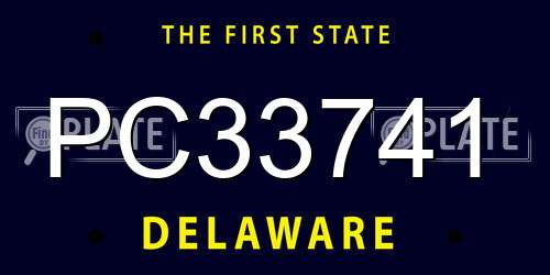 PC33741 Delaware License Plate
