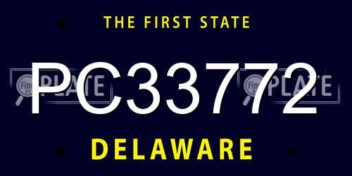 PC33772 Delaware License Plate