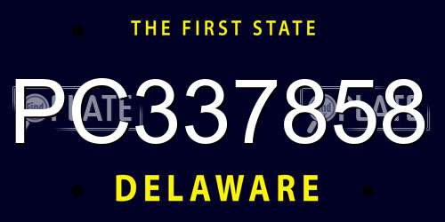 PC337858 Delaware License Plate