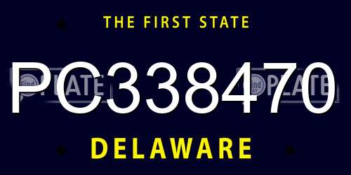 PC338470 Delaware License Plate