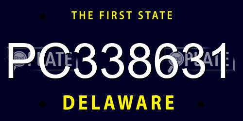 PC338631 Delaware License Plate