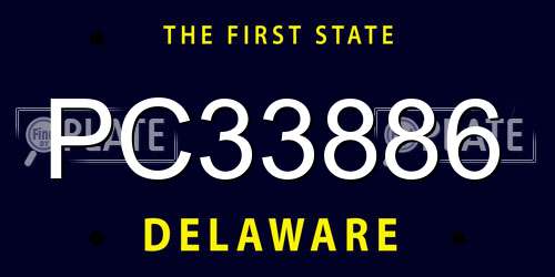 PC33886 Delaware License Plate