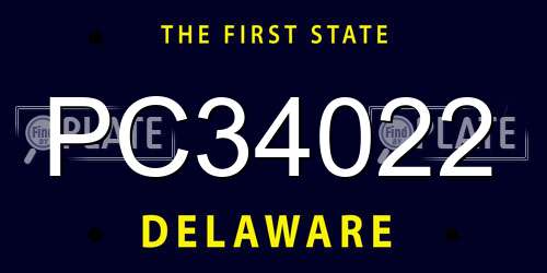 PC34022 Delaware License Plate