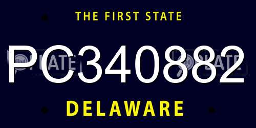 PC340882 Delaware License Plate