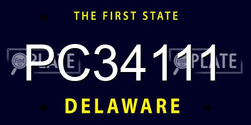 PC34111 Delaware License Plate