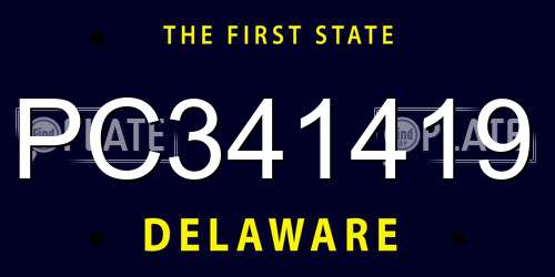 PC341419 Delaware License Plate