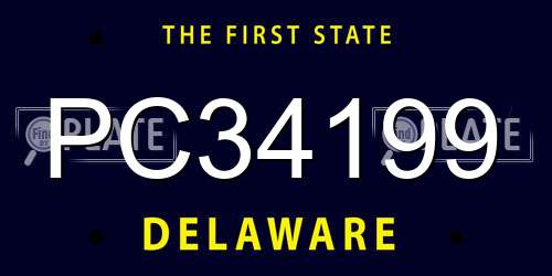 PC34199 Delaware License Plate
