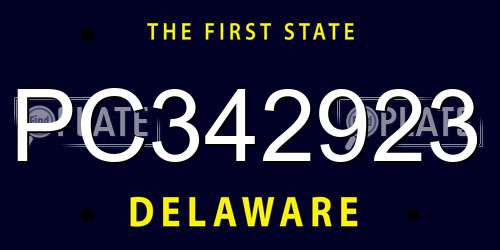 PC342923 Delaware License Plate