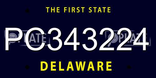 PC343224 Delaware License Plate