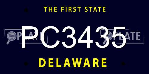 PC3435 Delaware License Plate