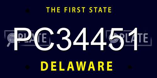 PC34451 Delaware License Plate