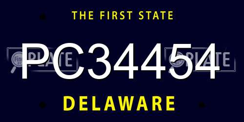 PC34454 Delaware License Plate