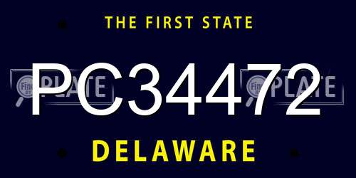 PC34472 Delaware License Plate