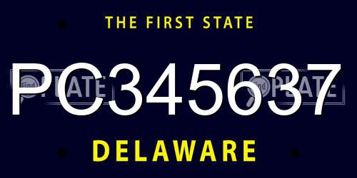 PC345637 Delaware License Plate