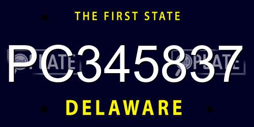 PC345837 Delaware License Plate