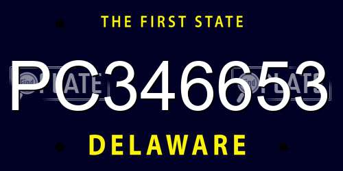PC346653 Delaware License Plate