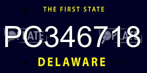 PC346718 Delaware License Plate