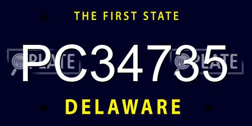 PC34735 Delaware License Plate
