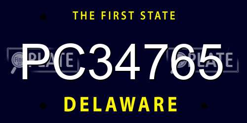 PC34765 Delaware License Plate