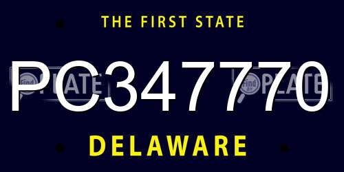 PC347770 Delaware License Plate