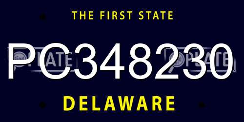 PC348230 Delaware License Plate