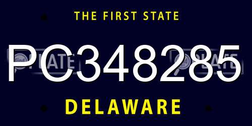 PC348285 Delaware License Plate