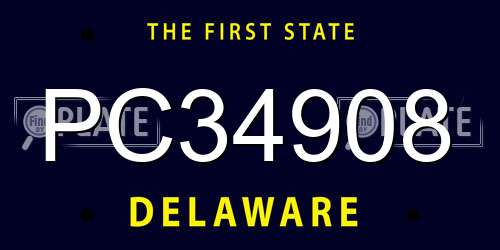PC34908 Delaware License Plate