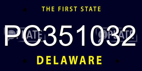PC351032 Delaware License Plate
