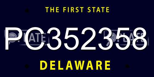 PC352358 Delaware License Plate