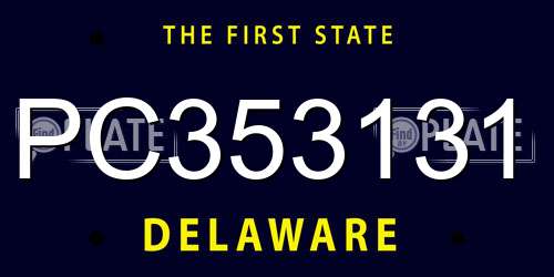 PC353131 Delaware License Plate