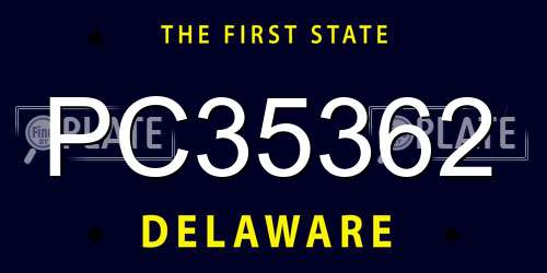 PC35362 Delaware License Plate