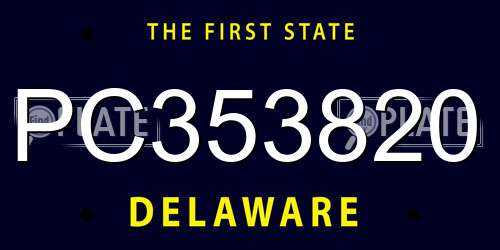 PC353820 Delaware License Plate