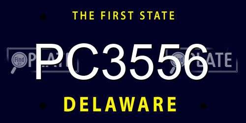 PC3556 Delaware License Plate