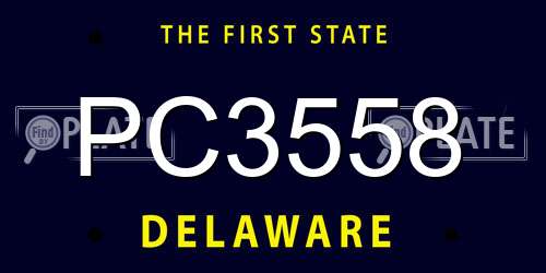 PC3558 Delaware License Plate