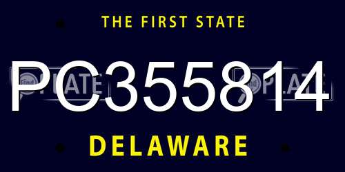 PC355814 Delaware License Plate