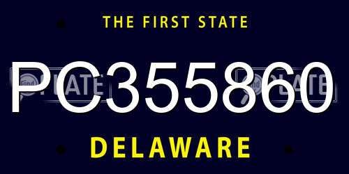 PC355860 Delaware License Plate