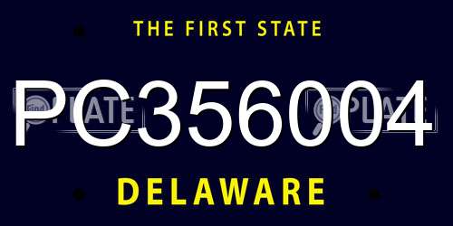 PC356004 Delaware License Plate