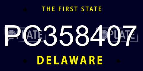 PC358407 Delaware License Plate