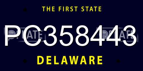 PC358443 Delaware License Plate