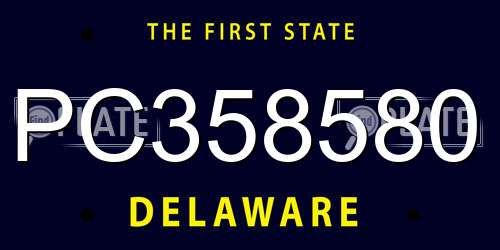 PC358580 Delaware License Plate