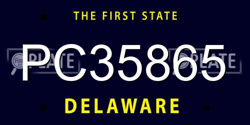 PC35865 Delaware License Plate