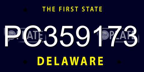 PC359173 Delaware License Plate